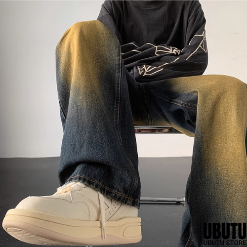 Quần Jean Ống Rộng Nam Nữ Unisex Wash Blue Golden Hàng Cao Cấp - UBTQ01 - UBUTU STORE