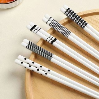 Đũa sứ cao cấp, Combo hộp 5 đôi, 10 đôi đũa hoạ tiết phong cách Châu Âu