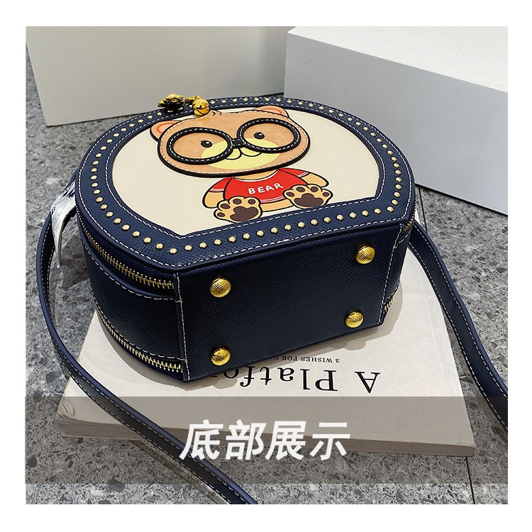 XUMI  Túi quai xách nữ đeo chéo cốp tròn gấu BeiBaoBao S6883