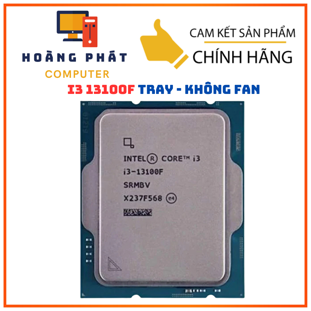 I3 13100F Tray- Không Fan | Bộ xử lý Intel® Core™ i3-13100F bộ nhớ đệm 12M, lên đến 4,50 GHz