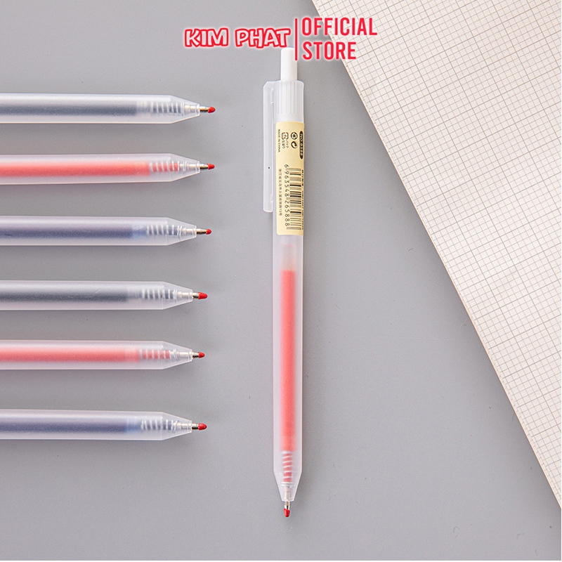 Bút gel bấm thân mờ B588 Ngòi 0.5mm Phù hợp học sinh, sinh viên, văn phòng