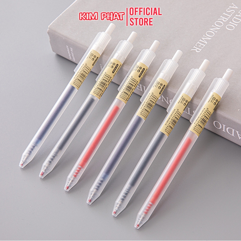 Bút gel bấm thân mờ B588 Ngòi 0.5mm Phù hợp học sinh, sinh viên, văn phòng