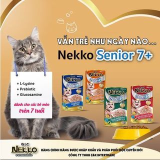 Pate nekko sốt gravy cho mèo lớn tuổi +7y