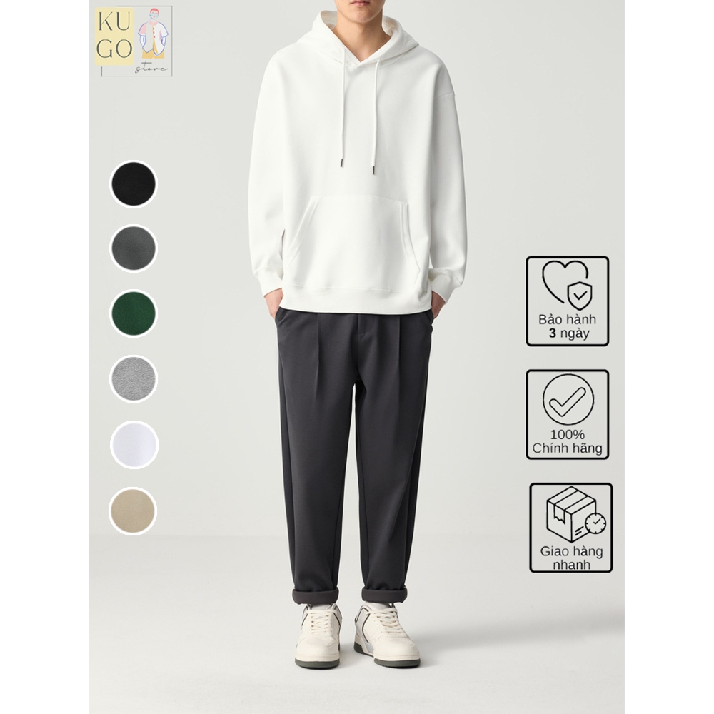 Áo Hoodie Trơn Unisex - Chất Liệu Nỉ Bông Form Rộng Mũ 2 Lớp Dày Dặn #6 màu