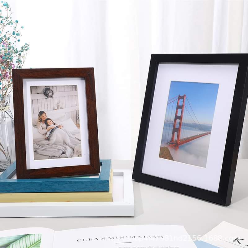 Khung Ảnh Kích Thước 10x15cm Để Bàn Hoặc Treo Tường mặt mica_tặng kèm chân chống hoặc đinh treo