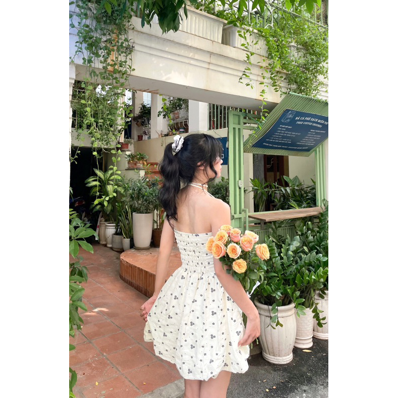 GORGEOUS - Đầm hoa buộc dây nơ cổ - JANET DRESS