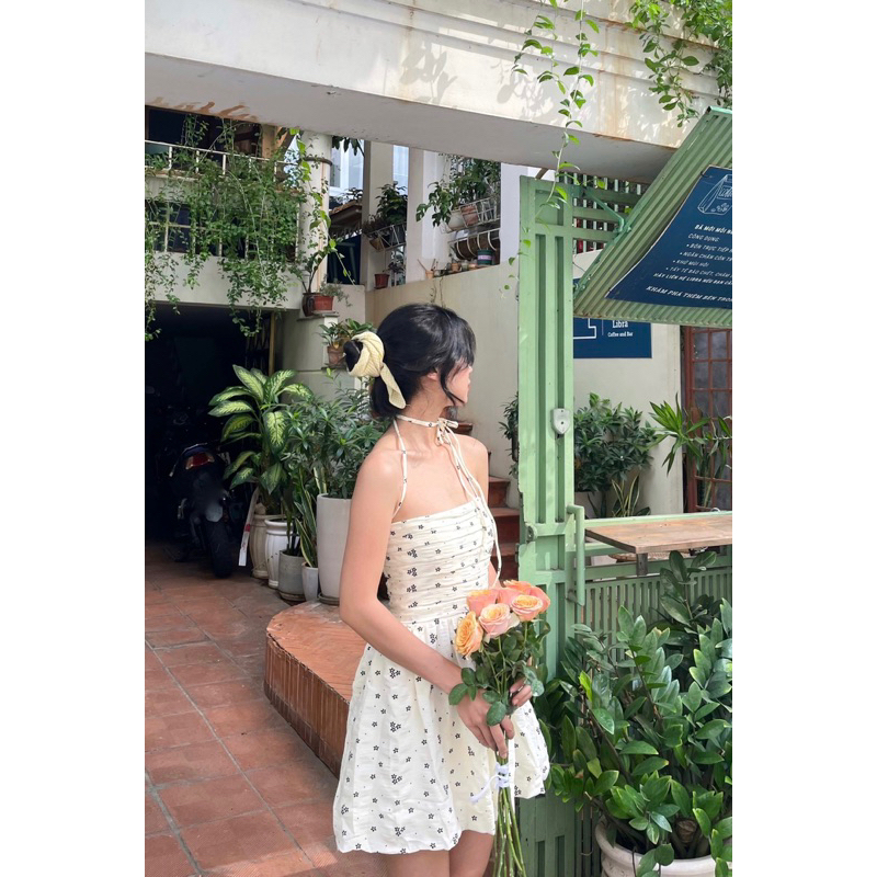GORGEOUS - Đầm hoa buộc dây nơ cổ - JANET DRESS