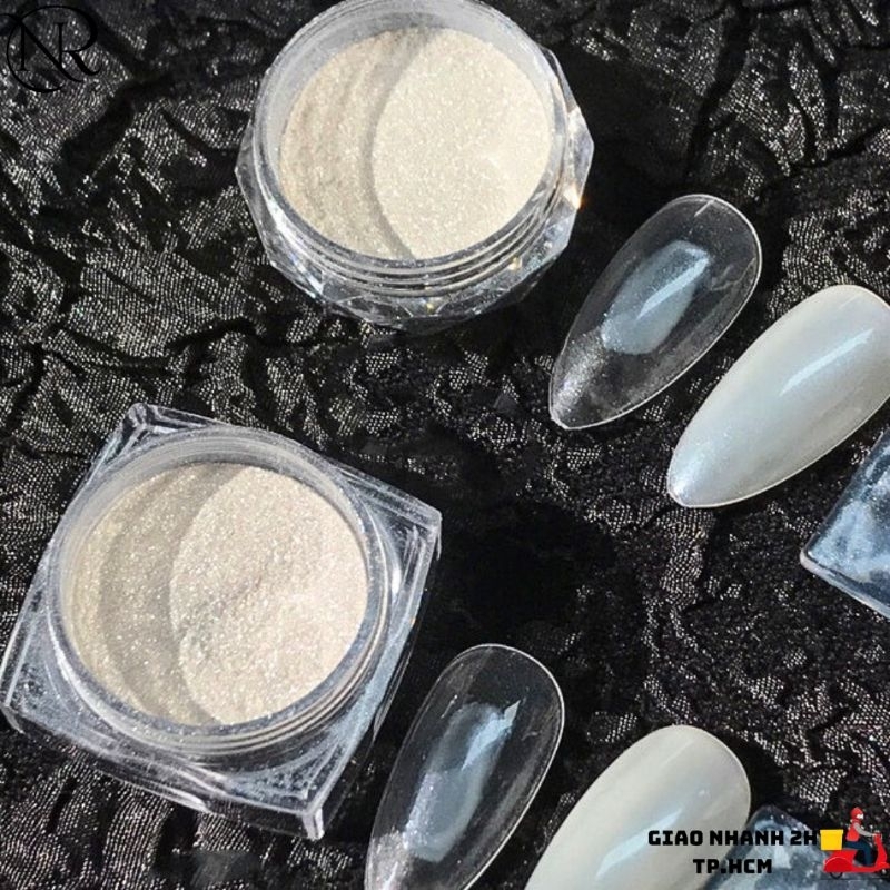 Hũ tráng gương trắng ánh trai, tráng gương móng tay ánh trai trắng siêu hot - Nails Red