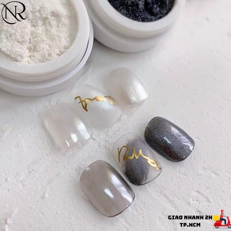 Hũ tráng gương trắng ánh trai, tráng gương móng tay ánh trai trắng siêu hot - Nails Red