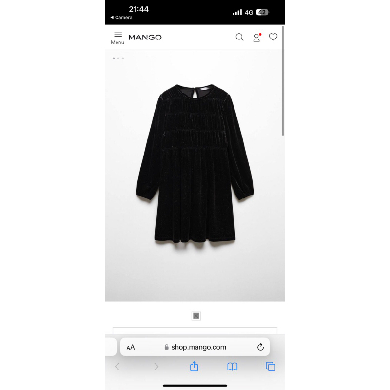 Váy nhung lấp lánh chun ngực bé gái