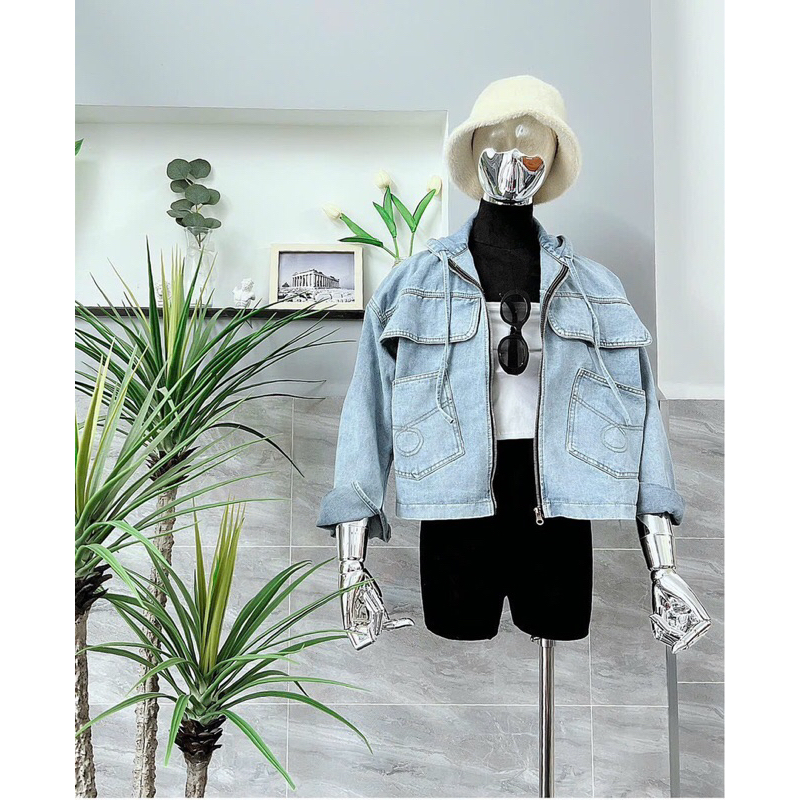 Áo khoác jean kiểu nữ thời trang phong cách Ulzzang 50-75kg