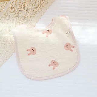 Yếm xô Muslin chữ U chất liệu vải xô dày dặn siêu thấm hút yếm dãi in hình dễ thương