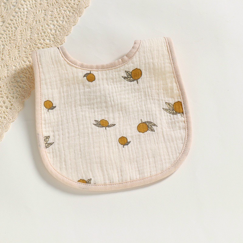 Yếm xô Muslin chữ U chất liệu vải xô dày dặn siêu thấm hút yếm dãi in hình dễ thương