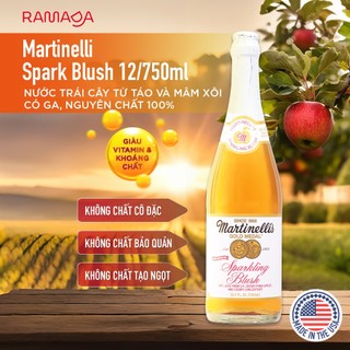 Nước ép trái cây từ Táo và mâm xôi Có Gas Martinellis Spark Blush 750ml