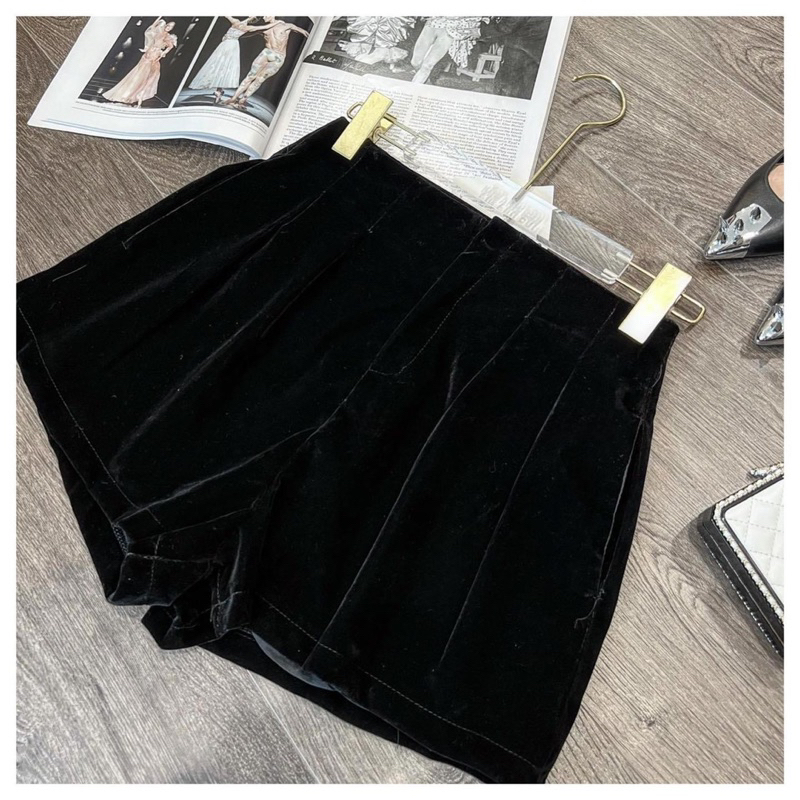 Bigsize - Quần Short Nhung Lì Cạp Cao