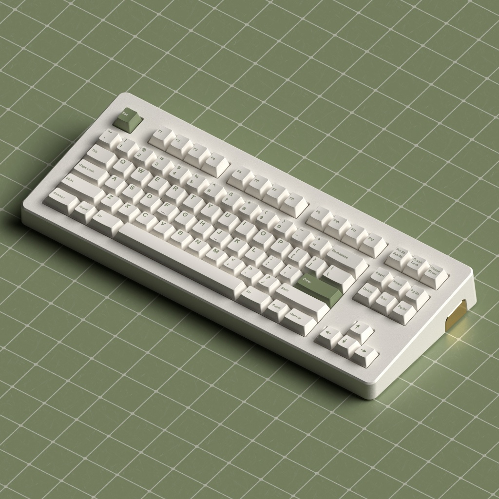 Keycap JKDK GoW - Green on White - Cherry Profile - PBT Dyesub