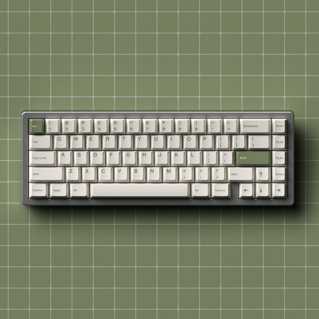 Keycap JKDK GoW - Green on White - Cherry Profile - PBT Dyesub
