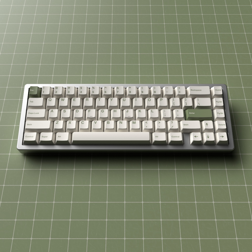 Keycap JKDK GoW - Green on White - Cherry Profile - PBT Dyesub