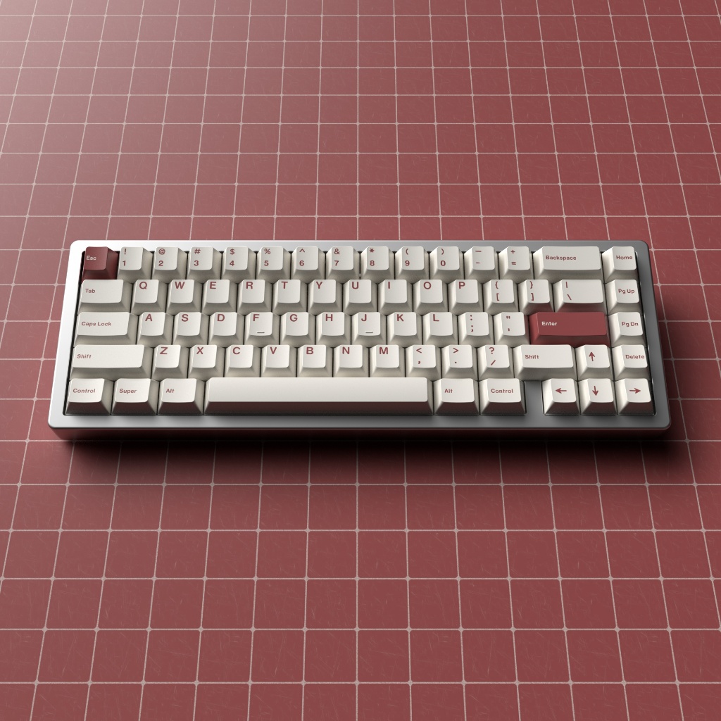 Keycap JKDK RoW - Red on White - Cherry Profile - PBT Dyesub