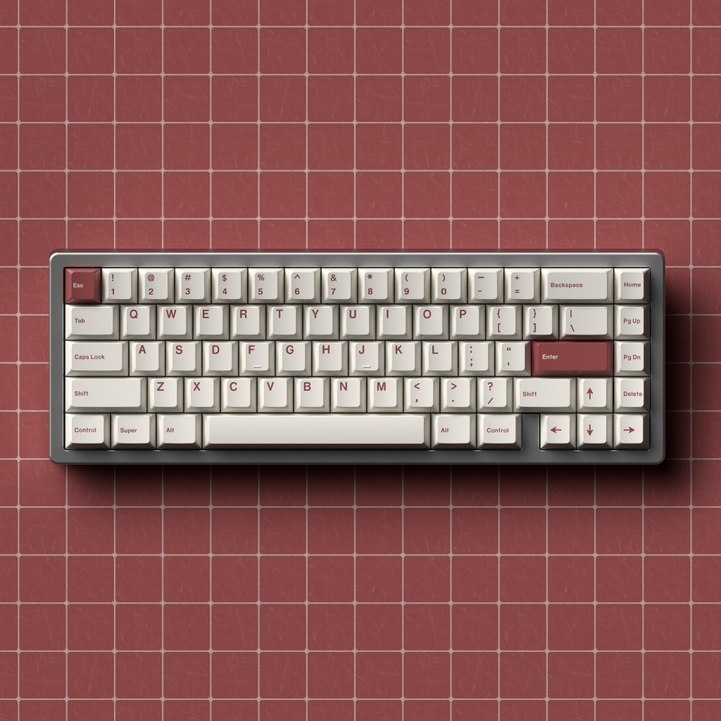 Keycap JKDK RoW - Red on White - Cherry Profile - PBT Dyesub