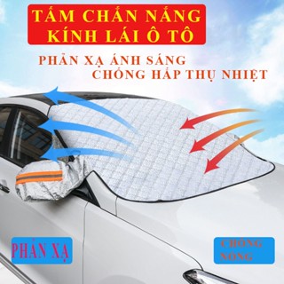 Tấm Che Nắng Kính Lái Ô Tô, Bạt Chắn Nắng Che Chống Nóng Phủ Kính Lái Ô Tô Xe Hơi 3 Lớp Tráng Bạc Nhôm có phản quang