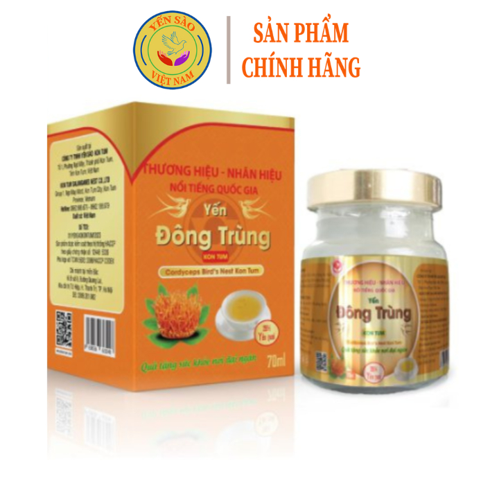 Yến Đông Trùng 1 hũ x 70 ml - Yến/sợi đông trùng/đường phèn/nước tinh khiết/Hòa quyện vị ngon đặc biệt và tác động tốt