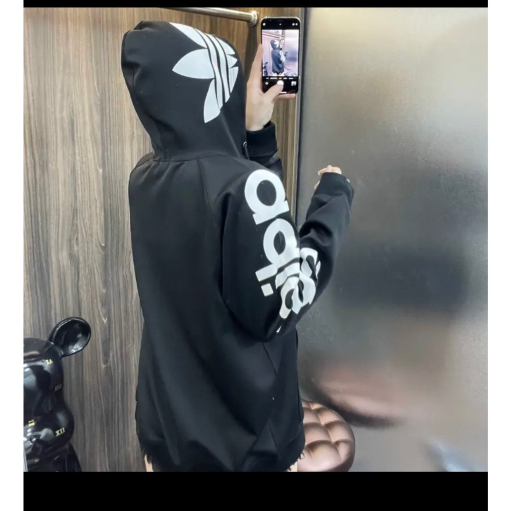Áo Khoác Nỉ Kéo Khoá Zip Adidas Hình In 5D Cao Cấp - Áo Khoác Thể Thao Có Mũ Adidas Chất Nỉ Cao Cấp Không Xù