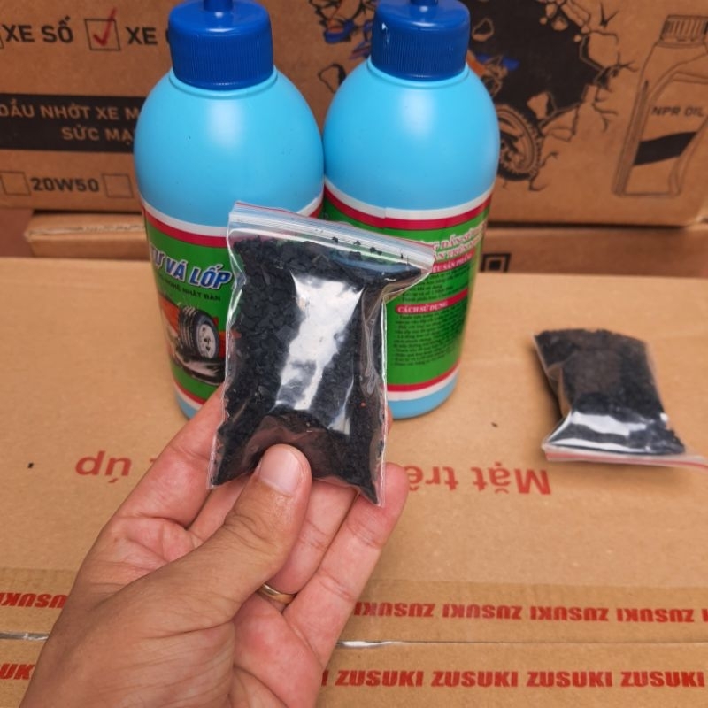 Keo Tự Vá 350ml Lốp Không Săm Và Lốp Có Săm Tặng Kèm Cao Su Và Đầu Vòi