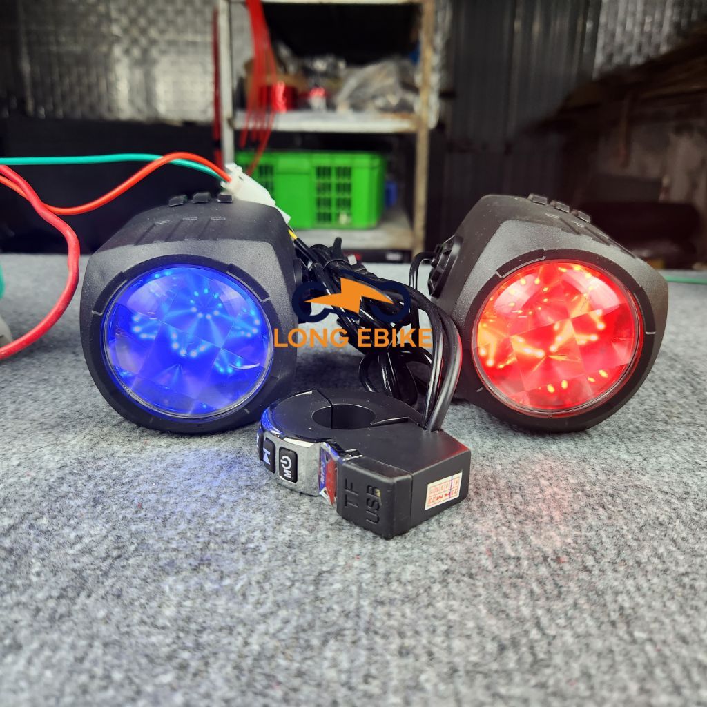 Loa bluetooth xe máy, xe điện, có đèn trang trí