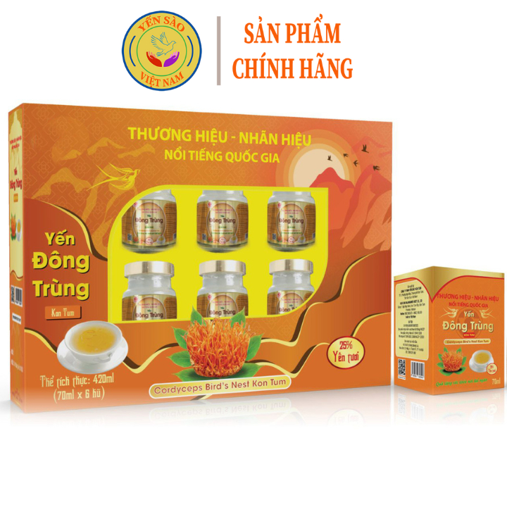 Yến Đông Trùng 1 hũ x 70 ml - Yến/sợi đông trùng/đường phèn/nước tinh khiết/Hòa quyện vị ngon đặc biệt và tác động tốt