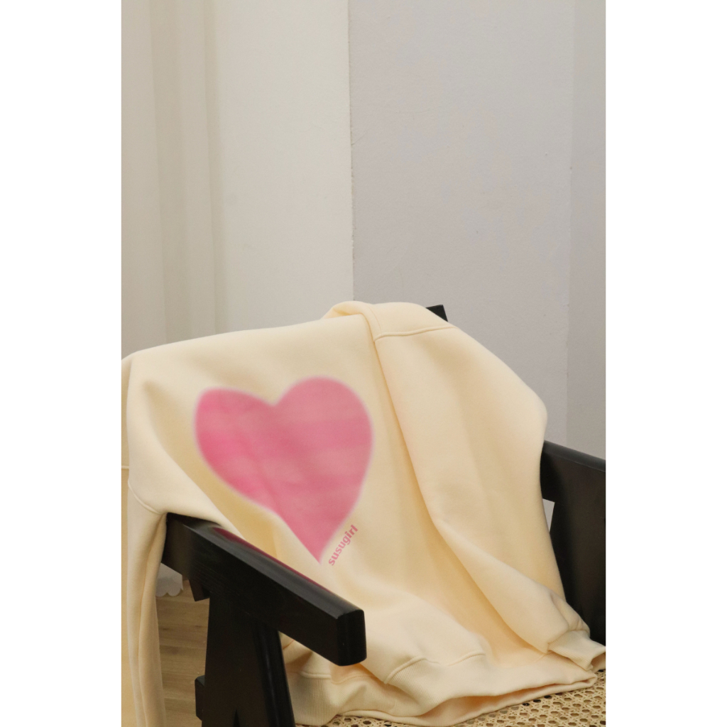 Áo sweater trái tym hồng dễ thương phong cách Douyin TOSUN S04