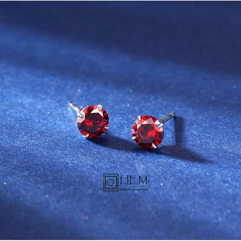 Khuyên bạc nụ đá thạch lựu | TRANG SỨC BẠC ACCESSORIES