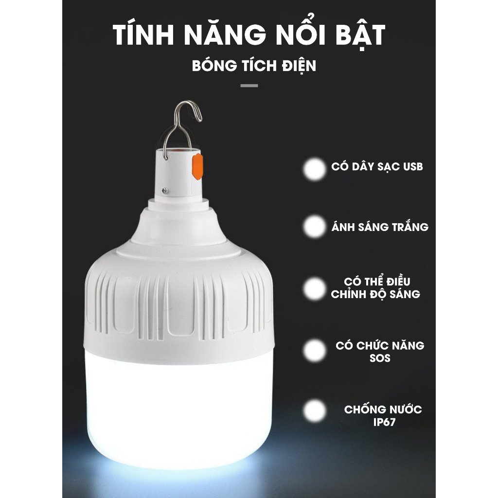 Đèn Tích Điện ATH LIGHTING 3 Chế Độ Sáng Siêu Tiết Kiệm Điện Nhỏ Gọn Tiện