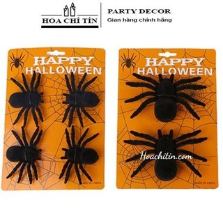 Nhện nhung nhện giả trang trí tiệc Halloween phụ kiện trang trí sticker dán tường