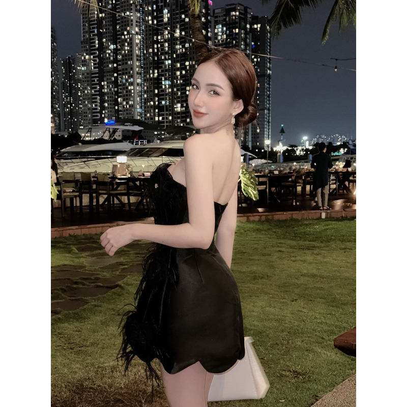 ĐẦM CÚP ĐÍNH BÔNG OB05088