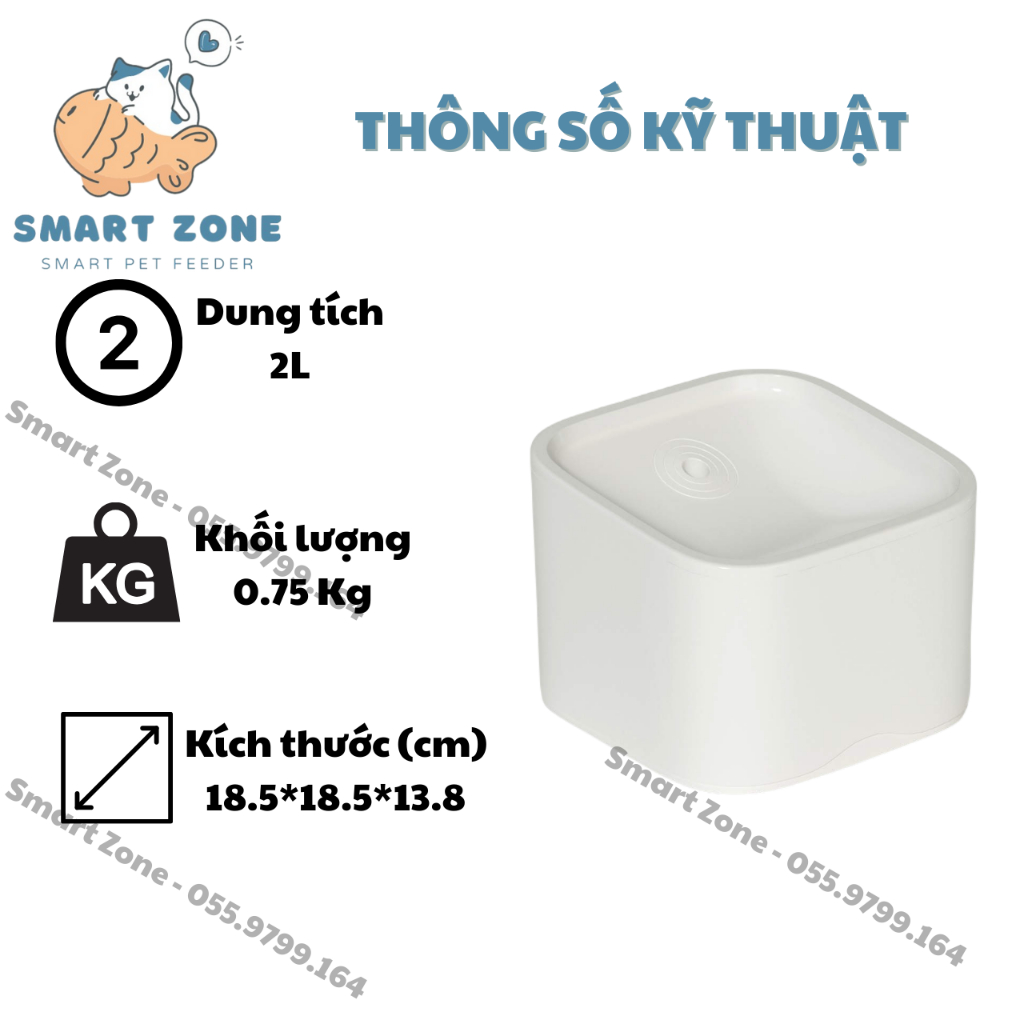 Máy cho mèo uống nước tự động thông minh Tuya - Smart Drinking Water Fountain 2022 - Smart Zone for Pet