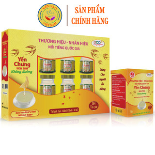 Yến không đường/Dành cho những người ăn kiêng và người bị tiểu đường-Hộp Yến không đường chưng sẵn 6 hũ x 70ml/ Tự Nhiên