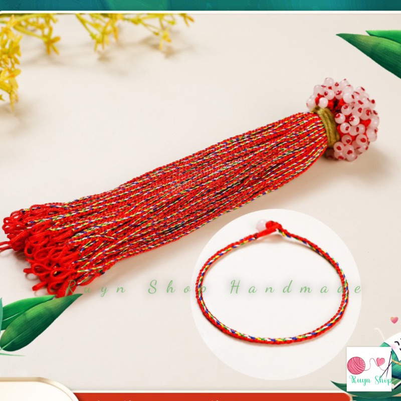Vòng tay chỉ ngũ sắc may mắn, vòng tay Tây tạng thổ cẩm
