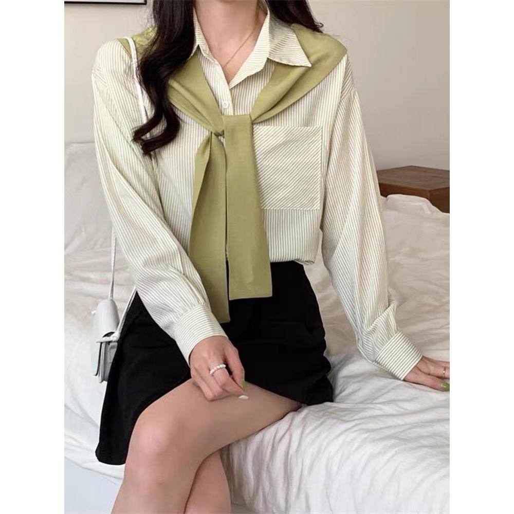 Sơ mi vạt liền kẻ