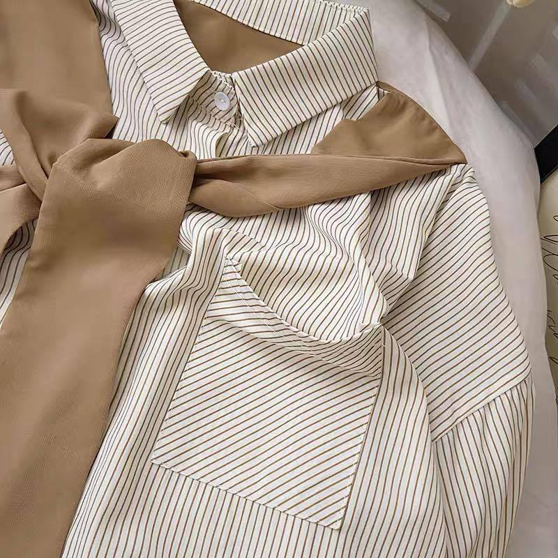 Sơ mi vạt liền kẻ