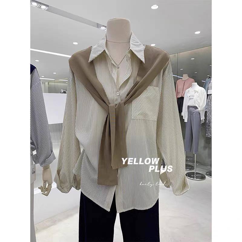 Sơ mi vạt liền kẻ