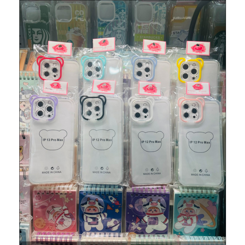 Case Ốp điện thoại iPhone Trong Tai Gấu Chống dựng nhiều màu iPhone 7+/8+/X/XSM/11/12/13/Pro/Promax