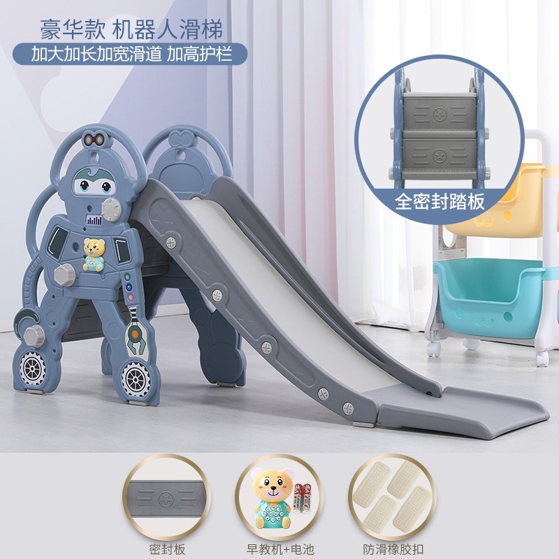 Cầu trượt cho bé trong nhà hình khủng longTẶNG gấu phát nhạc,bóng rổ mẫu 2023