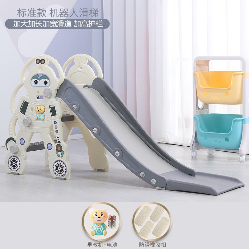 Cầu trượt cho bé trong nhà hình khủng longTẶNG gấu phát nhạc,bóng rổ mẫu 2023