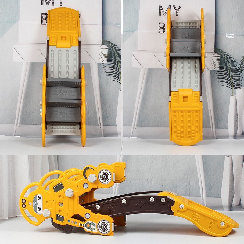 Cầu trượt cho bé trong nhà hình khủng longTẶNG gấu phát nhạc,bóng rổ mẫu 2023