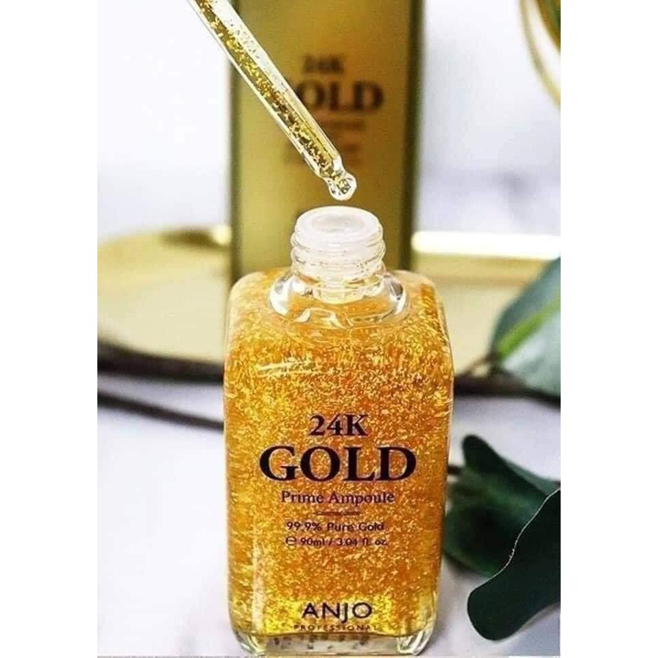 Tinh Chất Serum Dưỡng Da Chống Lão Hóa Vàng 24K Gold ANJO Hàn Quốc Prime Ampoule 90ml Dưỡng Ẩm Mờ Thâm Nám Căng Bóng Da