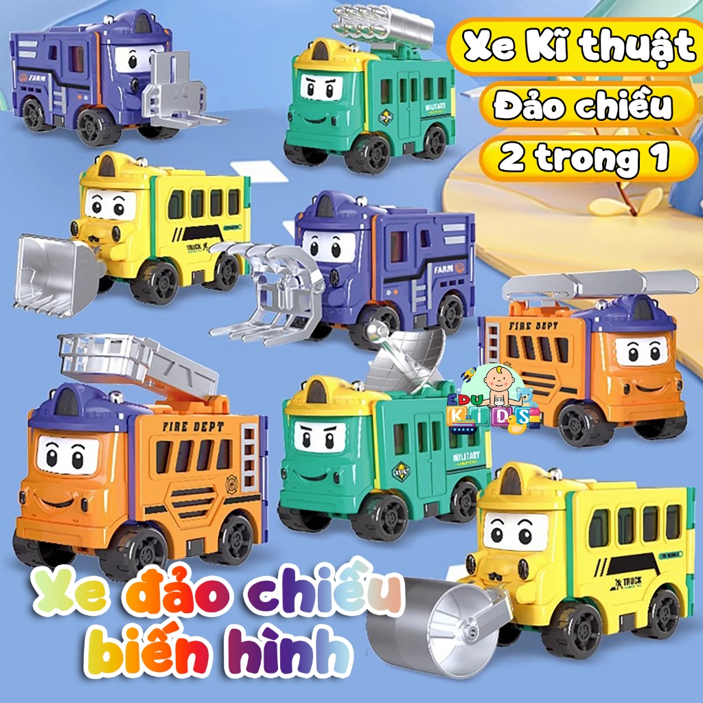 Đồ chơi xe đảo chiều biến hình 2 trong 1- biến hình 8 kiểu xe cho bé
