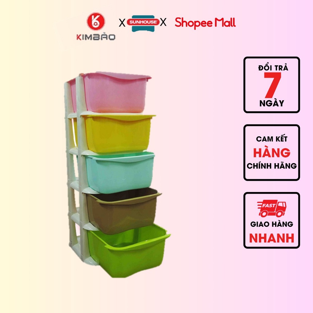 Tủ nhựa đa sắc ngăn kéo 5 tầng có bánh xe Việt Nhật 3638
