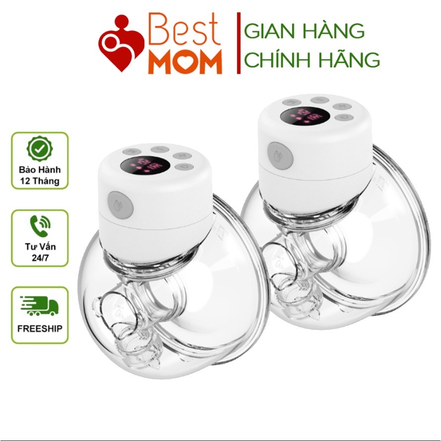 Máy Hút Sữa Không Dây Rảnh Tay Cao Cấp NHÀ GẤU NG12 Massage Kích Sữa Máy Vắt Sữa Thông Minh Êm Ái Sạc Pin Tiện Lợi