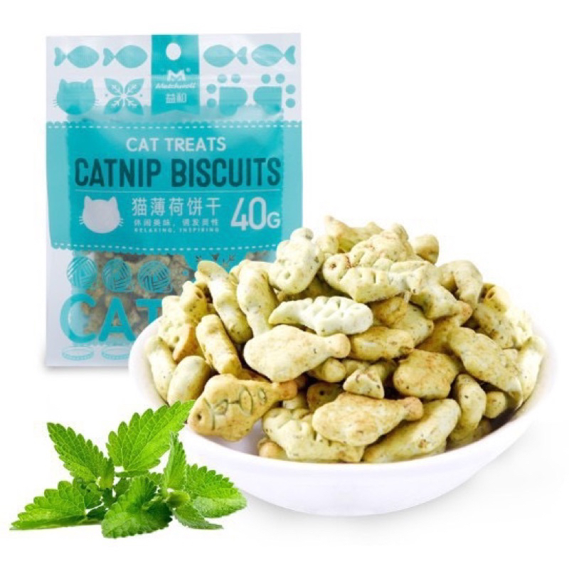 Bánh catnip cho mèo tiêu búi lông giảm stress thơm miệng 40g